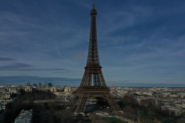 Aerial View of Paris with the Eiffel Tower