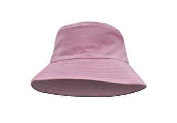 Pink bucket hat isolated on white background