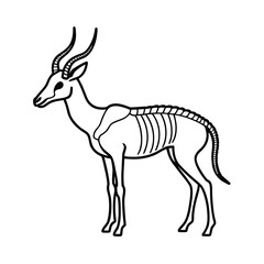 Vector illustration of a wild stag deer silhouette with antlers for nature, wildlife, or Christmas design