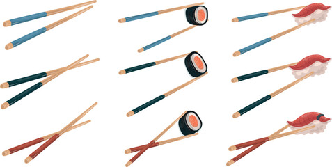 Assorted Sushi Roll Set Featuring Fresh Seafood, Gourmet Japanese Cuisine, Colorful Maki, Nigiri, Sashimi, Perfect for Gourmet Dining, Celebrations, and Seafood Lovers