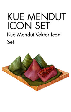 kue mendut logo vector icon set