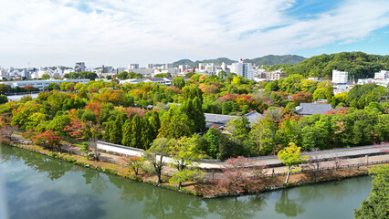 Fototapeta premium 姫路城百間廊下から好古園の眺め 兵庫県姫路市