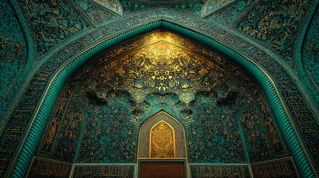Architectural detail of a mosque's mihrab