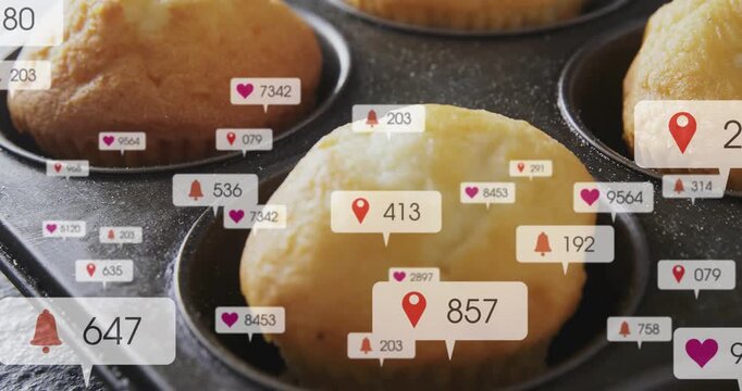 Location-pin appearing starting badges growing and clumping over pan then fading showing engagement