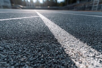 Running Track Surface with White Lines and Texture
