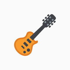 Orange Electric Guitar Icon &ndash; Vector Music Instrument Graphic