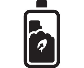 Obraz premium Black battery icon with a lightning bolt on a white background
