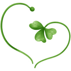 Watercolor clover leaf PNG file