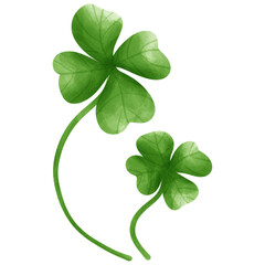 Watercolor clover leaf PNG file