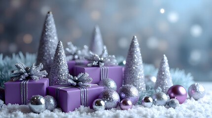 Chic Silver & Lavender Christmas