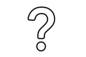 Simple question mark symbol on a plain background showing curiosity and inquiry