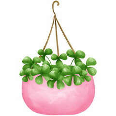 Watercolor clover leaf PNG file