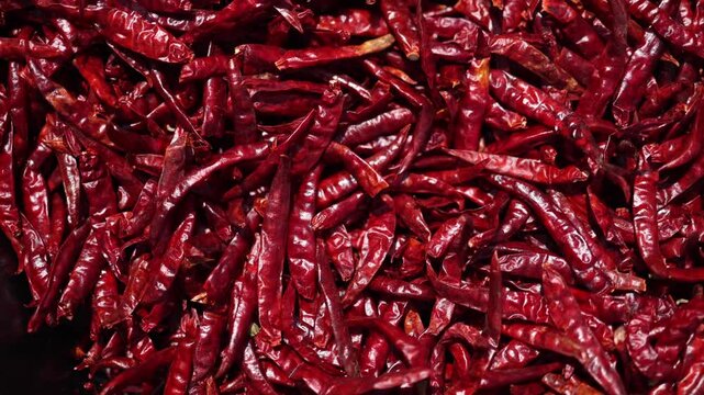 Dried red chili pepper background