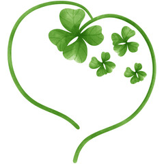 Watercolor clover leaf PNG file