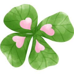 Watercolor clover leaf PNG file