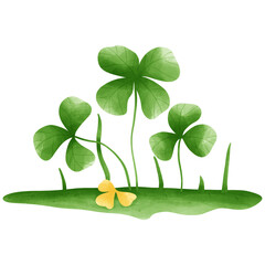 Watercolor clover leaf PNG file