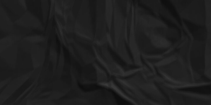 Black crumpled paper background texture pattern overlay. crinkled wrapper rumple wrinkled high resolution arts craft and Seamless black crumpled paper.	