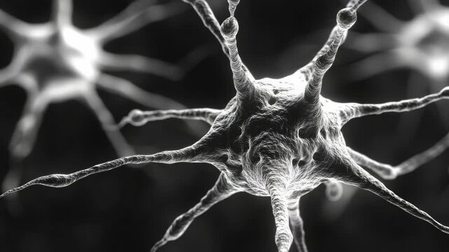 High-resolution of neurons with dendrites and synapses.