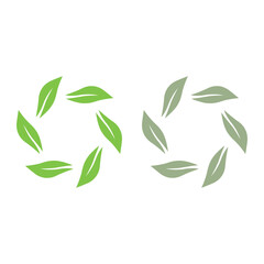 GREEN LEAVES NATURAL BIO ECO PRODUCT ORGANIC FARMING SIGN SYMBOL LOGO VECTOR