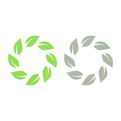 GREEN LEAVES NATURAL BIO ECO PRODUCT ORGANIC FARMING SIGN SYMBOL LOGO VECTOR