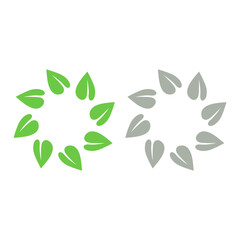 GREEN LEAVES NATURAL BIO ECO PRODUCT ORGANIC FARMING SIGN SYMBOL LOGO VECTOR