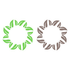 GREEN LEAVES NATURAL BIO ECO PRODUCT ORGANIC FARMING SIGN SYMBOL LOGO VECTOR