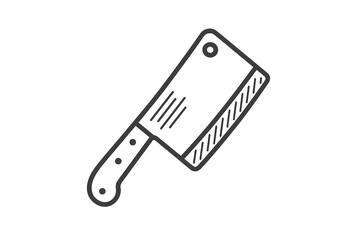 Chopping tool with a wide blade and wooden handle used in cooking tasks in a kitchen setup