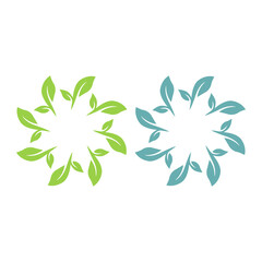 GREEN LEAVES NATURAL BIO ECO PRODUCT ORGANIC FARMING SIGN SYMBOL LOGO VECTOR