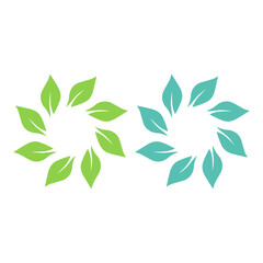 GREEN LEAVES NATURAL BIO ECO PRODUCT ORGANIC FARMING SIGN SYMBOL LOGO VECTOR