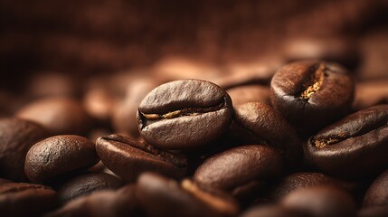Roasted Coffee Beans CloseUp Aromatic and Rich Texture Details