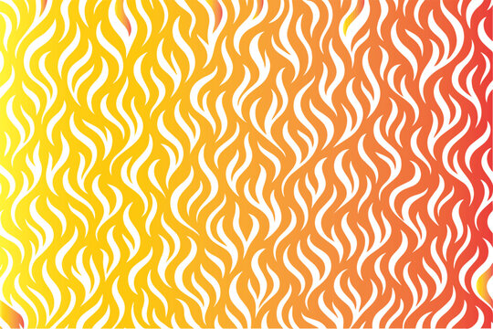 Seamless Fire Flame Wave Pattern Vector Background with Gradient Color