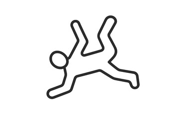 Crime scene chalk outline of a deceased person lying on the ground symbol