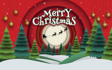 Festive Christmas Scene with Santa and Reindeer