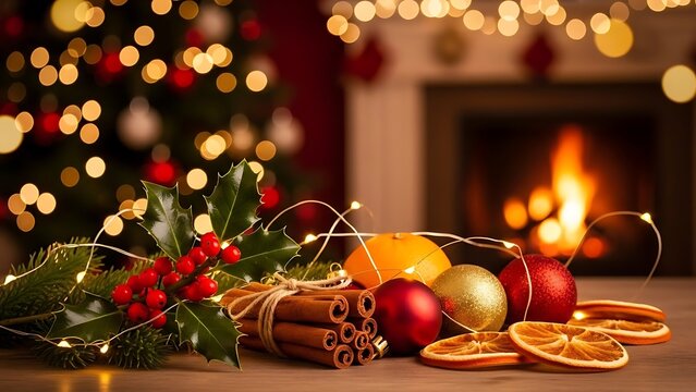 Minimal Dark Green Christmas Background with Gold Highlights - Powered by Adobe