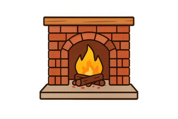 Obraz premium Fireplace with logs burning, radiating warmth and comfort for home decor, creating a cozy winter atmosphere, transparent background