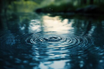 Water Ripples Create Calm Lake Waves and Peaceful Scene in Nature Setting