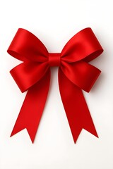 red bow isolated on white