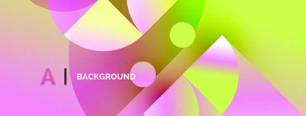 Abstract vibrant background. Soft gradients blend pink, yellow, green hues. Shapes overlap creating dynamic visual effect. Text reads AI BACKGROUND.