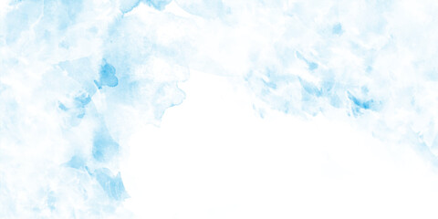 Fototapeta premium Pastel blue paper texture pattern background, Abstract blue sky with clouds, Light blue background with watercolor, cold ice color art, contemporary artistic backdrop,