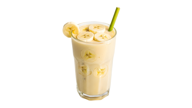 Delicious mango smoothie in glass with straw isolated on transparent background - Powered by Adobe
