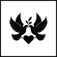 Black eagle with flying wings vector symbol design