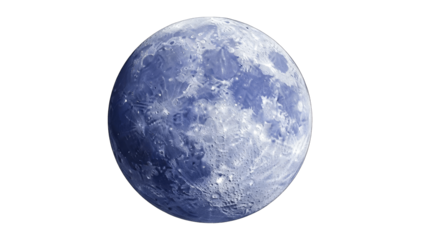 Blue Moon Isolated on White Background