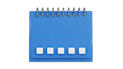 Blue Notepad with Buttons on White Background