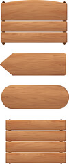 wooden board and wooden sign vector illustration