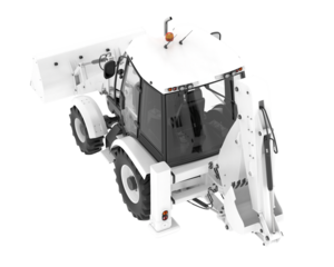 White digger machine isolated high resolution transparent png photo