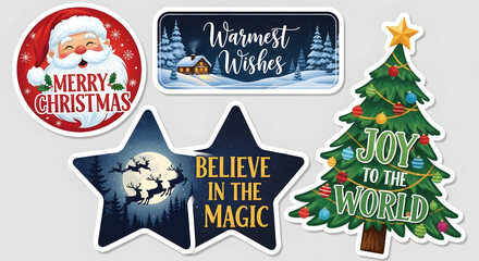 set of christmas labels