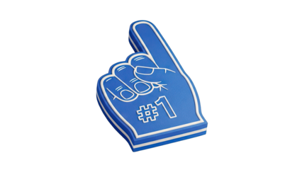 Blue Foam Finger Pointing Up with Number One