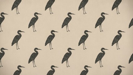 Elegant Heron Pattern on Soft Beige Background for Design Projects