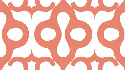 Abstract Pattern Design with Coral Shapes and White Background