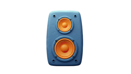 Blue Speaker on White Background